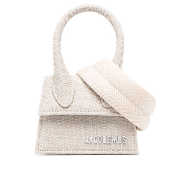 Jacquemus Le Chiquito Woven Canvas Top Handle Mini Crossbody Bag Light Greige - Picture 3 of 10